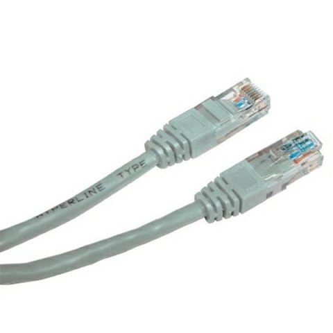 Przewód LAN UTP patchcord, Cat.5e, RJ45 M - RJ45 M, 1 m, nieekranowany, CCA, szary, economy
