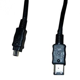 FireWire kabel IEEE 1394 (6pin) samec - IEEE 1394 (4pin) samec, 2 m, czarny, opakowanie bulk