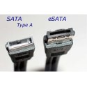 Kabel do dysku twardego danych, SATA samec - eSATA samec, 0.5 m, 6 Gb/s, czarny, opakowanie bulk