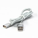 USB kabel (2.0), USB A M - magnetyczna końcówka, 1m, srebrny