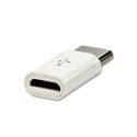 USB redukcja, (2.0), USB C (M) - microUSB (F), biała