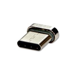 USB końcówka, USB C (M) - połączenie magnetyczne, srebrna, do użytku z kablem magnetycznym