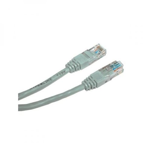Przewód LAN UTP patchcord, Cat.5e, RJ45 M - RJ45 M, 15 m, nieekranowany, szary, economy