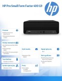 HP Inc. Komputer stacjonarny Pro Small Form Factor 400 G9 i5-13500 256GB/8GB/DVD/W11P 881J4EA
