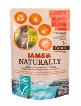 IAMS Naturally Adult z łososiem północnoatlantyckim w sosie 85g kot