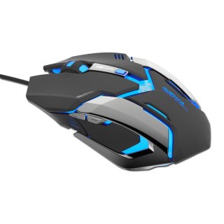 Mysz przewodowa USB, E-blue Auroza Gaming, czarna, optyczna, 4000DPI