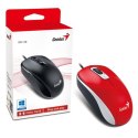 Mysz przewodowa, Genius DX-110, czerwona, optyczna, 1000DPI