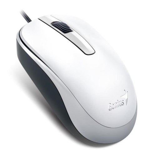 Mysz przewodowa, Genius DX-120, biała, optyczna, 1200DPI