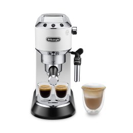 De'Longhi Dedica Style EC 685.W, Ekspres do espresso, 1,1 l, Kawa w saszetce, Kawa mielona, 1300 W, Czarny, Srebrny, Biały