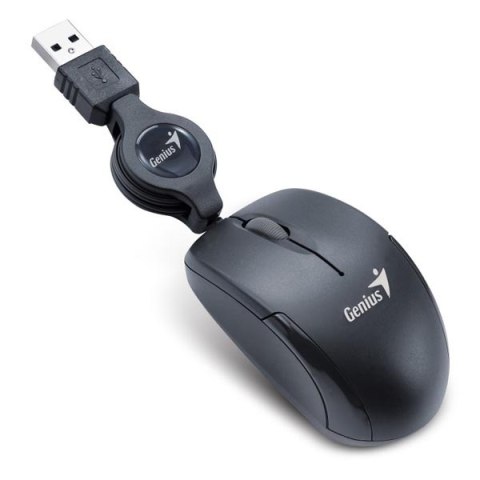 Mysz przewodowa, Genius Micro Traveler V2, czarna, optyczna, 1200DPI