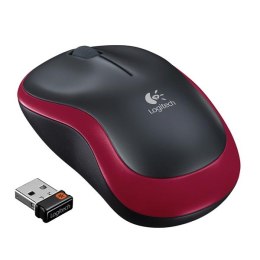 Mysz bezprzewodowa, Logitech M185, czerwona, optyczna, 1000DPI
