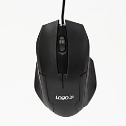 Mysz przewodowa, Logo Shape, czarna, optyczna, 800DPI