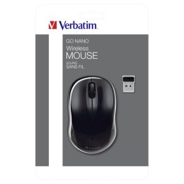 Mysz bezprzewodowa, Verbatim Go Nano 49042, czarna, optyczna, 1600DPI