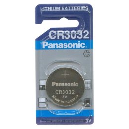 Bateria litowa, guzikowa, CR3032, 3V, Panasonic, blistr, 1-pack