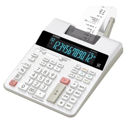 Kalkulator Casio FR-2650RC FR 2650 RC, biała, 12 miejsc, zasilany z sieci