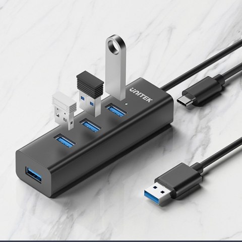 Unitek Aktywny hub USB-A 5Gbps, 4 porty USB-A