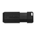 Verbatim USB flash disk, USB 2.0, 16GB, PinStripe, Store N Go, czarny, 49063, USB A, z wysuwanym złączem