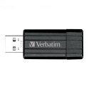 Verbatim USB flash disk, USB 2.0, 32GB, PinStripe, Store N Go, czarny, 49064, USB A, z wysuwanym złączem