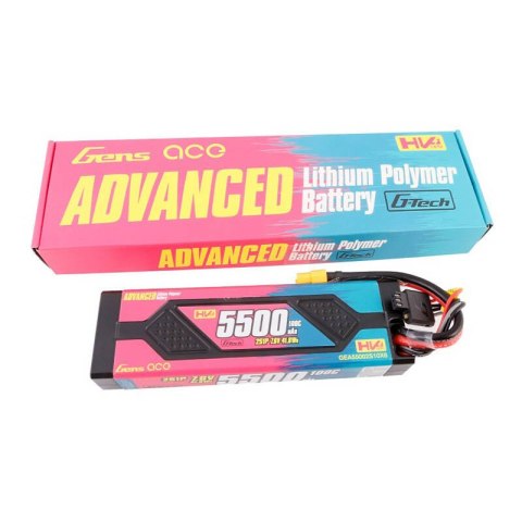 Akumulator Gens ace Advanced 5500mAh 7.6V 100C 2S1P HardCase Lipo z konektorem XT60