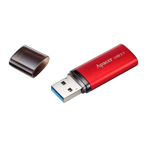 Apacer USB flash disk, USB 3.0, 128GB, AH25B, czerwony, AP128GAH25BR-1, USB A, z osłoną