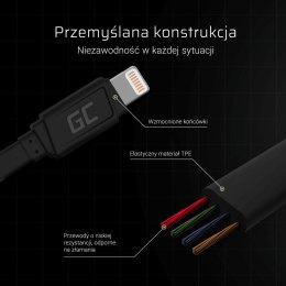 Kabel Green Cell GCmatte USB - Lightning 25cm do iPhone, iPad, iPod, szybkie ładowanie