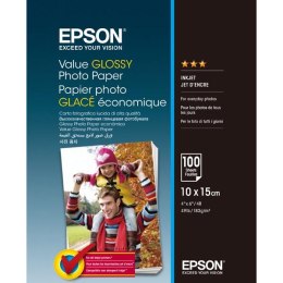 Epson Value Glossy Photo Paper, C13S400039, foto papier, połysk, biały, 10x15cm, 183 g/m2, 100 szt., atrament