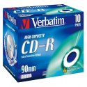 Verbatim CD-R, 43428, High Capacity, 10-pack, 800MB, 40x, 90min., 12cm, bez możliwości nadruku, jewel box, do archiwizacji danyc