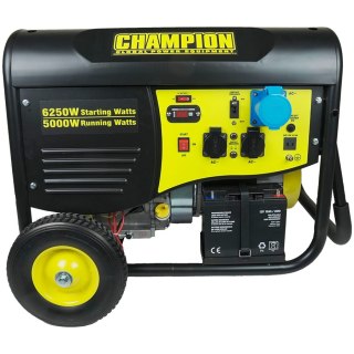 CHAMPION Generator benzynowy, 5500W, 74dB, zdalny elektryczny start, Czarno Żółty