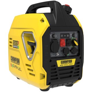 CHAMPION Generator dwupaliwowy, 2200W, 58dB, inwerter, Czarno Żółty