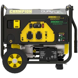 CHAMPION Generator dwupaliwowy, 2800W, 68dB, Czarno Żółty