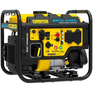 CHAMPION Generator dwupaliwowy, 3600W, 64dB, inwerter, Czarno Żółty