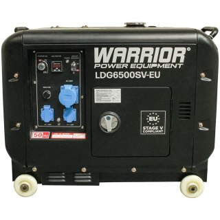 WARRIOR Generator Diesel, 5500W, 68dB, elektryczny start, Czarny