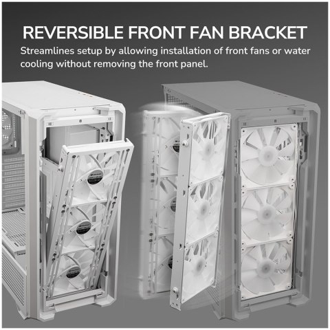 COUGAR Obudowa MX600, Midi Tower, 3 x 140mm 1 x 120mm, Biała