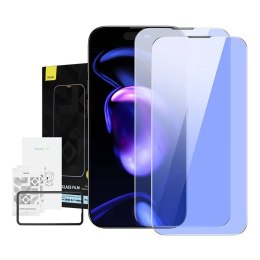 Szkło hartowane z powłoką przeciwpyłową i filtrem światła niebieskiego 0.3mm Baseus Crystal do iPhone 14 Pro Max (2szt)