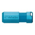 Verbatim USB flash disk, USB 2.0, 32GB, PinStripe, Store N Go, niebieski, 49057, USB A, z wysuwanym złączem