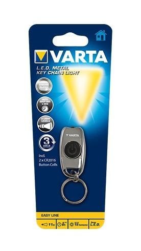 Latarka VARTA LED EASY LINE Metal Key Chain Light 2x CR2016