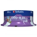 Verbatim DVD+R DL, Double Layer Wide Inkjet Printable, 43667, 8.5GB, 8x, spindle, 25-pack, 12cm, do archiwizacji danych