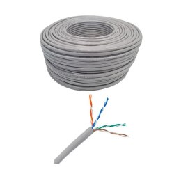 Kabel sieciowy skrętka LAN Netrack cat 6 UTP, szary, 100m , CCA