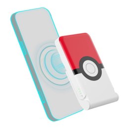 Powerbank magnetyczny OTL 5000 mAh, USB-C 15W, Pokemon Pokeball ze stojakiem (biało-czerwony)