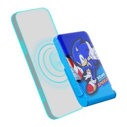 Powerbank magnetyczny OTL 5000 mAh, USB-C 15W, Sonic The Hedgehog ze stojakiem (niebieski)