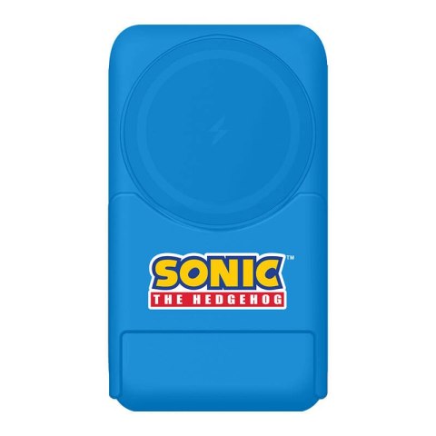 Powerbank magnetyczny OTL 5000 mAh, USB-C 15W, Sonic The Hedgehog ze stojakiem (niebieski)