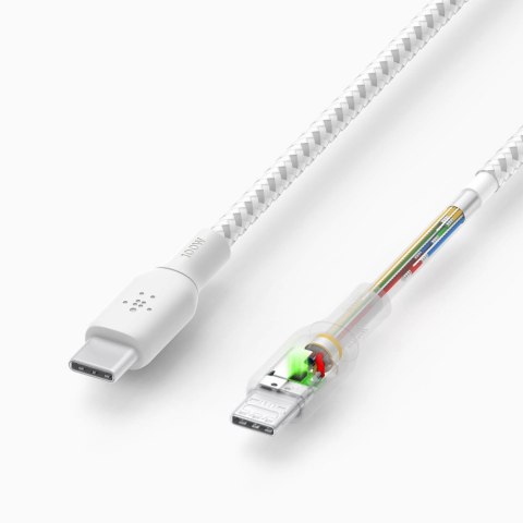 Belkin Kabel w oplocie USB-C na USB-C 2.0, 100W, 3 m, biały