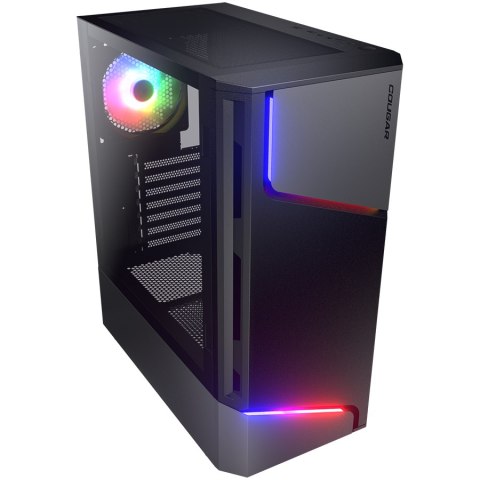 COUGAR | MX360 RGB | PC Case | Mid Tower / Metal Front Panel with ARGB strips / 1 x ARGB Fan / TG Left Panel