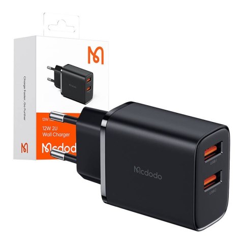 Ładowarka sieciowa Mcdodo CH-5070 USB-A*2, 12W (czarna)