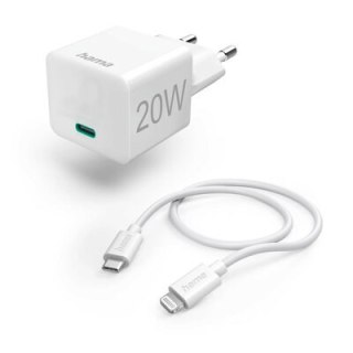 Ładowarka sieciowa Hama Mini Pd/Qualcomm 20W USB-C - Lightning biała