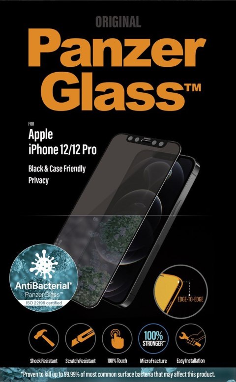 Szkło pancerne PanzerGlass | Jabłko | Dla iPhone'a 12/12 Pro | Szkło | | Przyjazny dla etui | Szkło przyciemniające