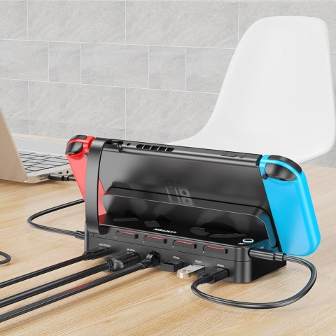 Unitek Stacja dokująca do Nintendo Switch, PD 100W, HDMI 4K, RJ-45, czytnik kart