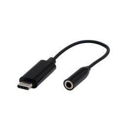 USB/Audio USB C (M) - Jack (3,5mm) F, stereo, czarna