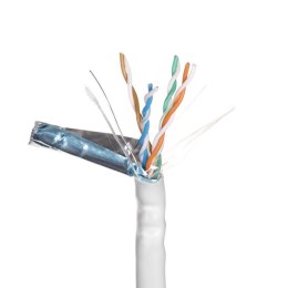 Kabel sieciowy A-LAN drut, 100% miedź KIF5PVC305Q (FTP; 305m; kat. 5e; kolor szary)