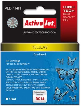Activejet AEB-714N Tusz (zamiennik Epson T0714, T0894, T1004; Supreme; 15 ml; żółty)